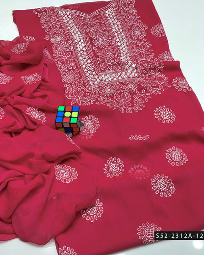 Handmade 2 PC Unstitched Bamber Chiffon Dress Collection