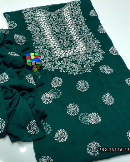 Handmade 2 PC Unstitched Bamber Chiffon Dress Collection