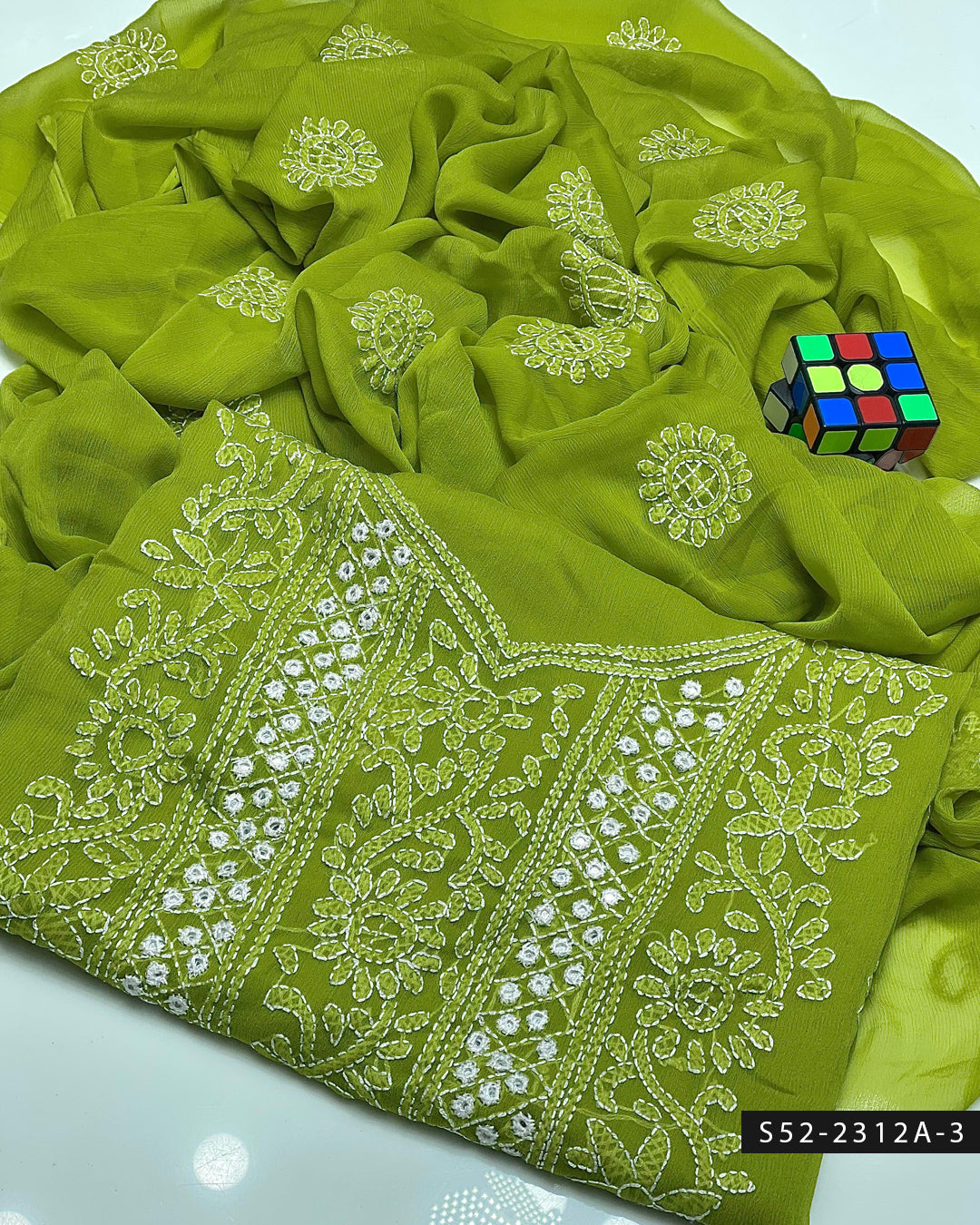 Handmade 2 PC Unstitched Bamber Chiffon Dress Collection