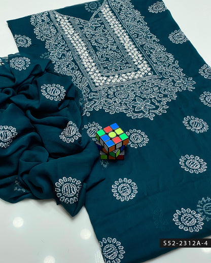 Handmade 2 PC Unstitched Bamber Chiffon Dress Collection