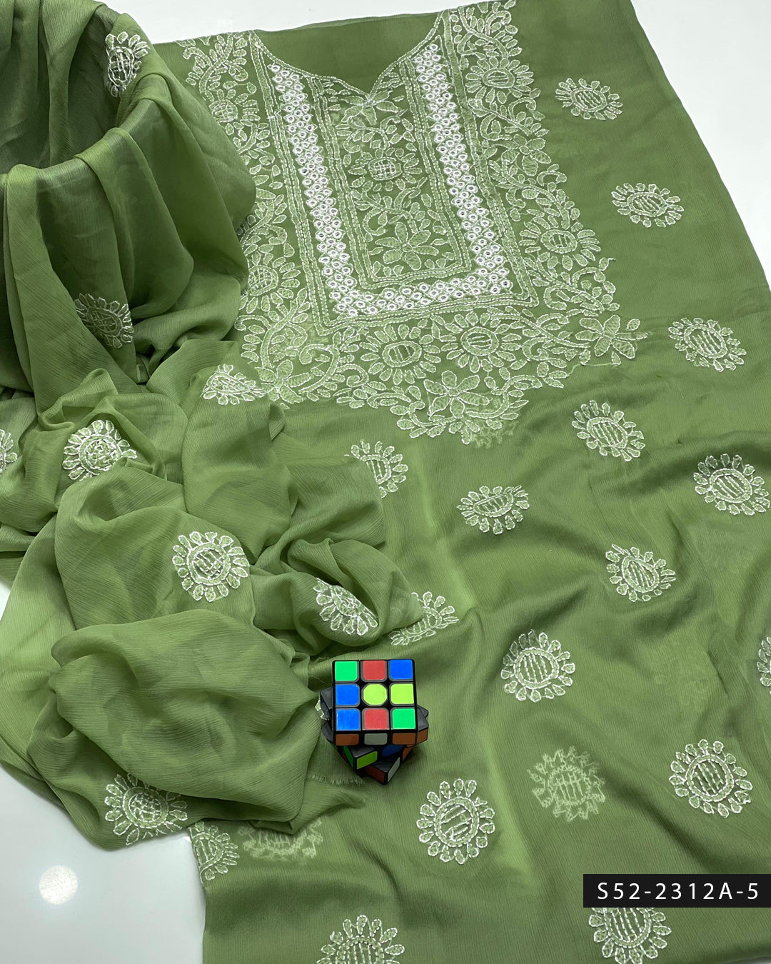 Handmade 2 PC Unstitched Bamber Chiffon Dress Collection