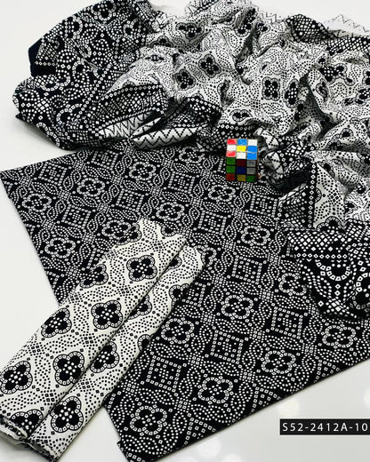 3 PC Unstitched Soft Cotton Dress Collection