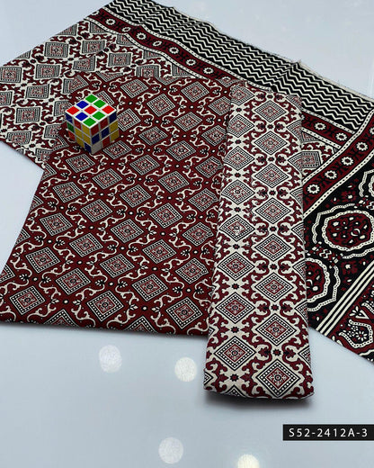 3 PC Unstitched Soft Cotton Dress Collection