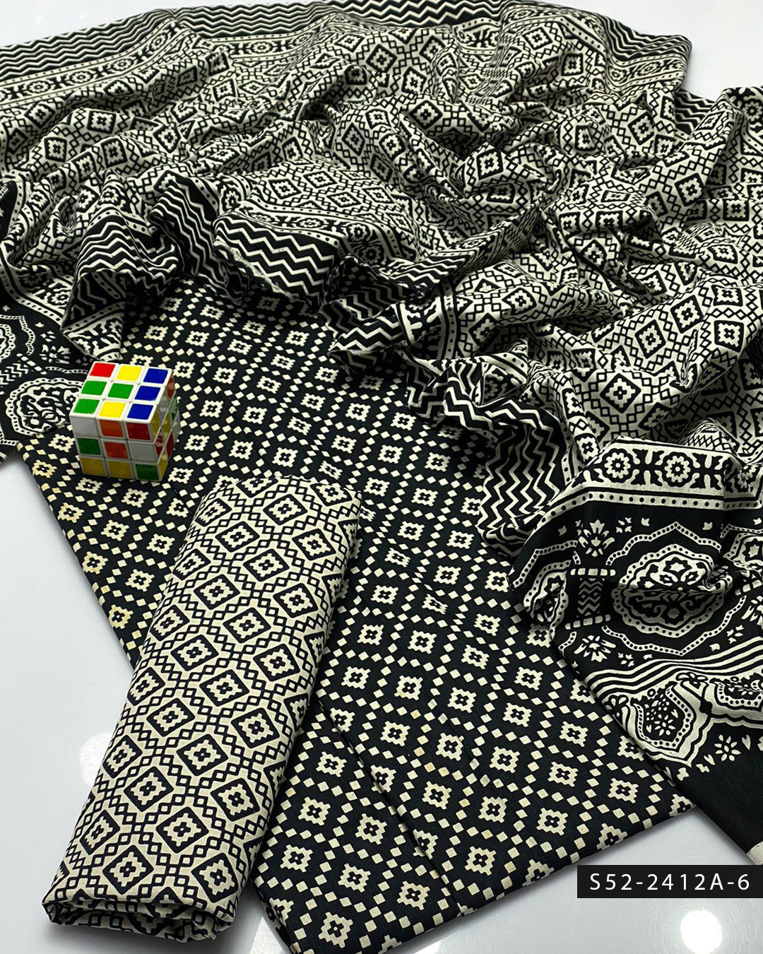 3 PC Unstitched Soft Cotton Dress Collection