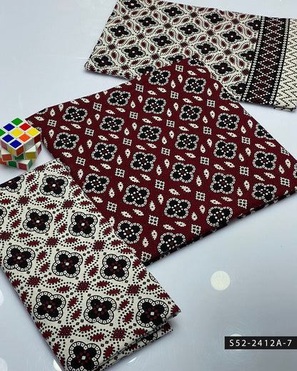 3 PC Unstitched Soft Cotton Dress Collection