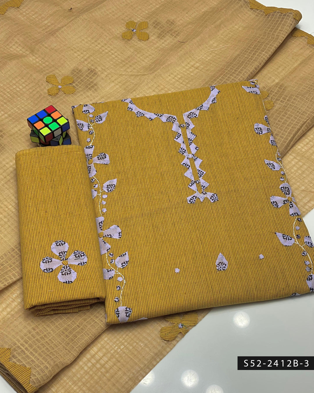 Handmade 3 PC Unstitched Khadi Khaddar Dress Collection