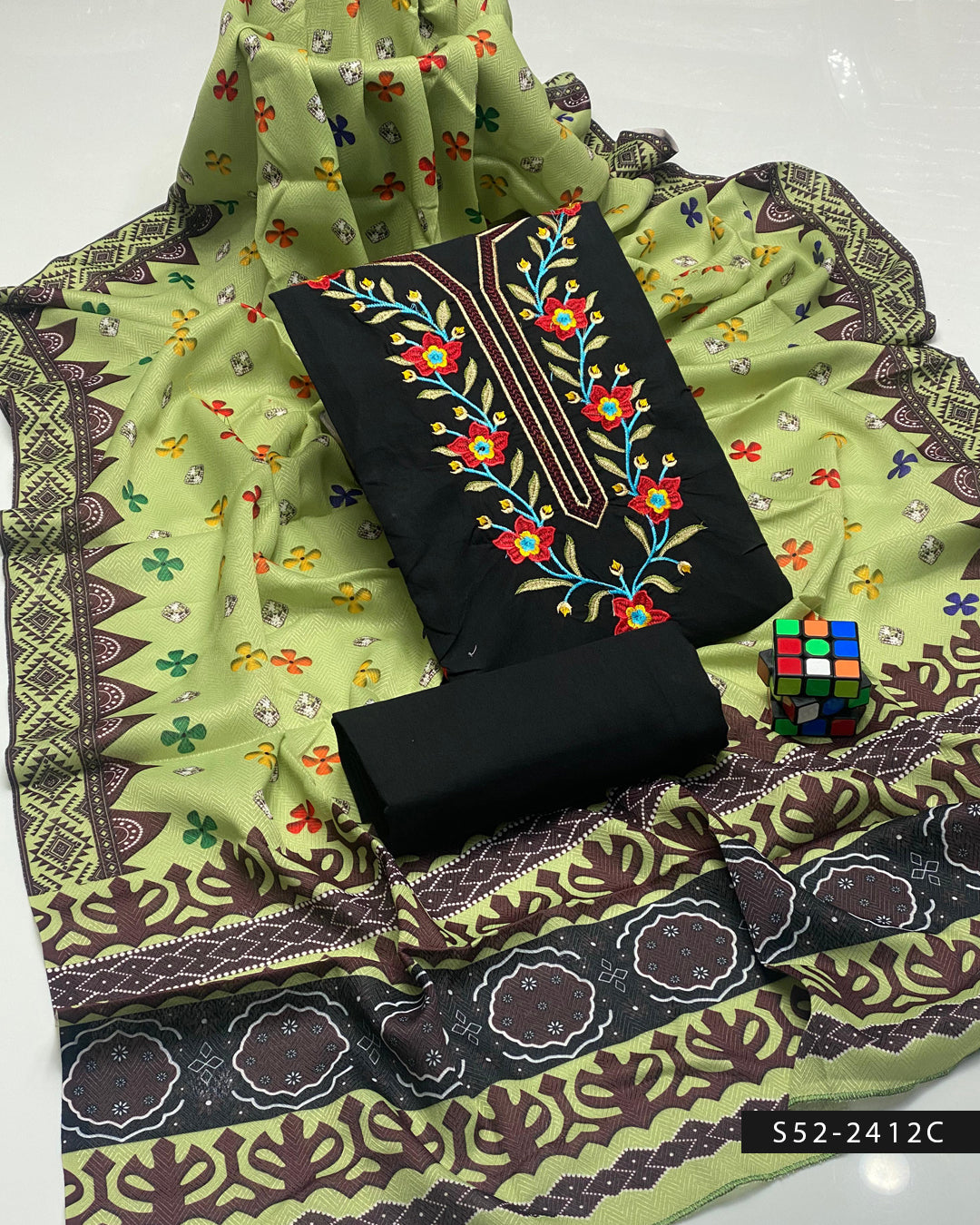 3 PC Unstitched Soft Cotton Dress Collection