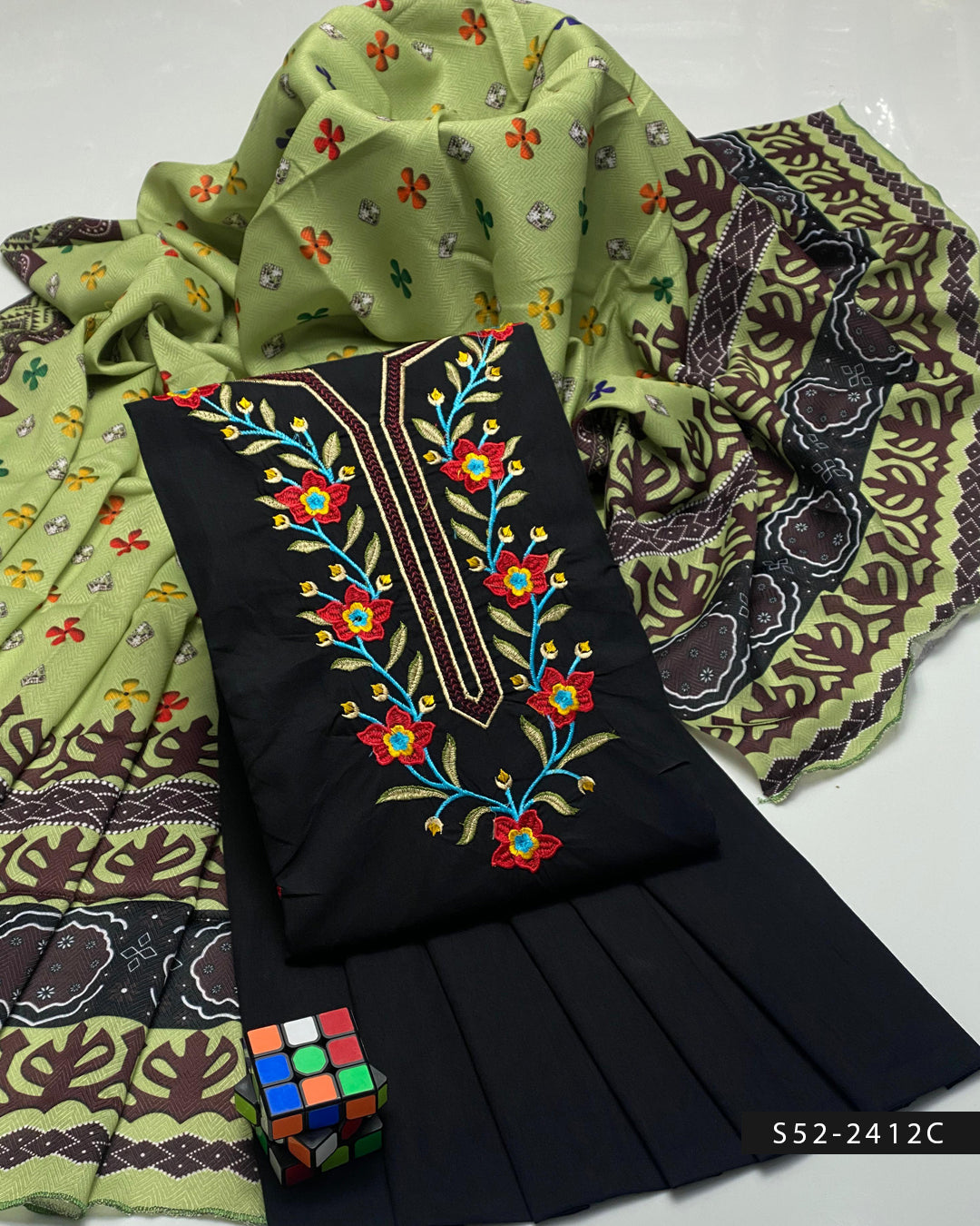 3 PC Unstitched Soft Cotton Dress Collection