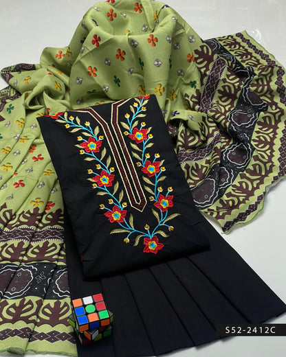 3 PC Unstitched Soft Cotton Dress Collection