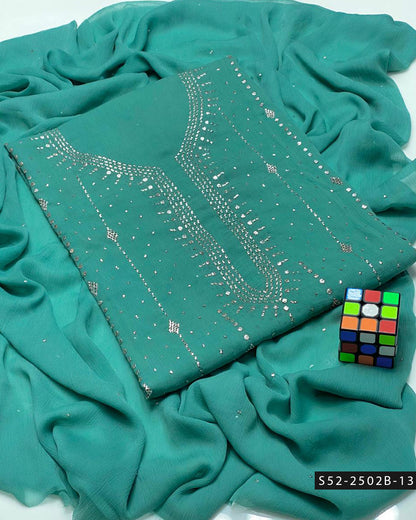 2PC Bamber Chiffon Mukesh Kamdani Dress – Barfi Design