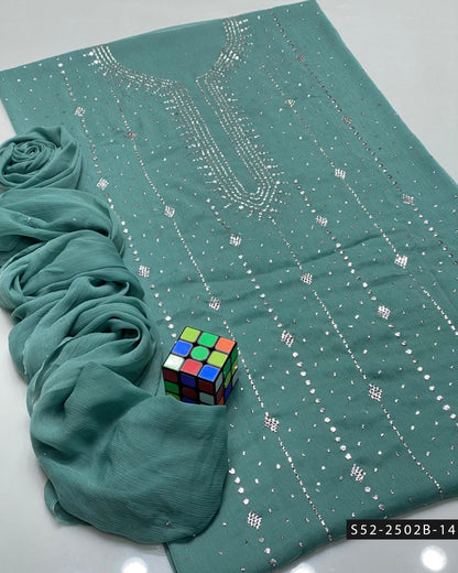 2PC Bamber Chiffon Mukesh Kamdani Dress – Barfi Design