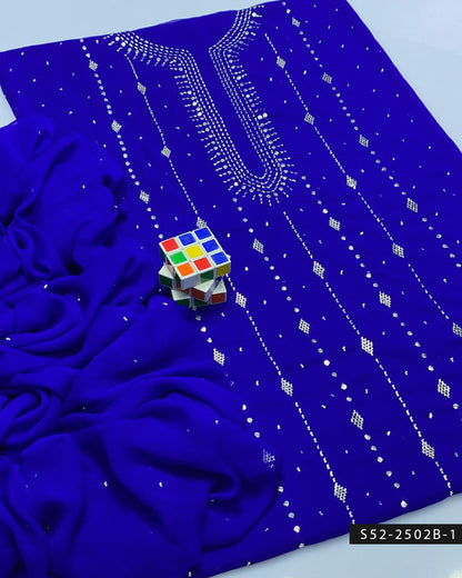 2PC Bamber Chiffon Mukesh Kamdani Dress – Barfi Design