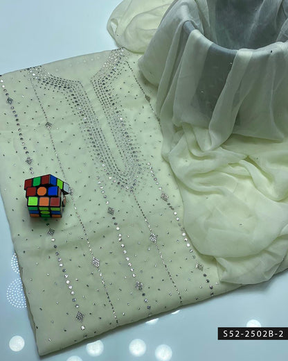 2PC Bamber Chiffon Mukesh Kamdani Dress – Barfi Design