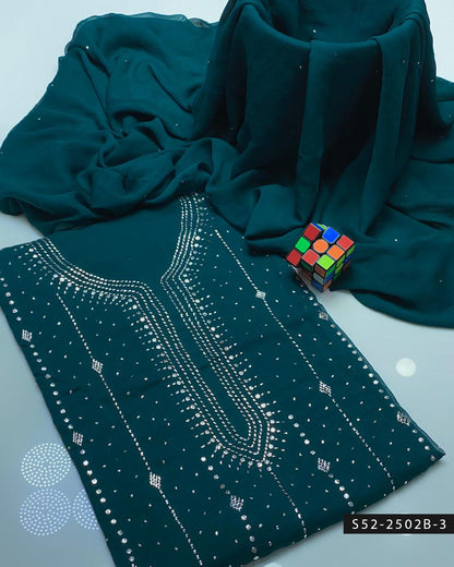 2PC Bamber Chiffon Mukesh Kamdani Dress – Barfi Design