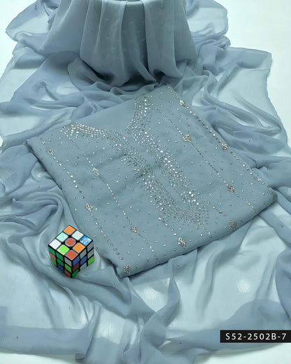 2PC Bamber Chiffon Mukesh Kamdani Dress – Barfi Design