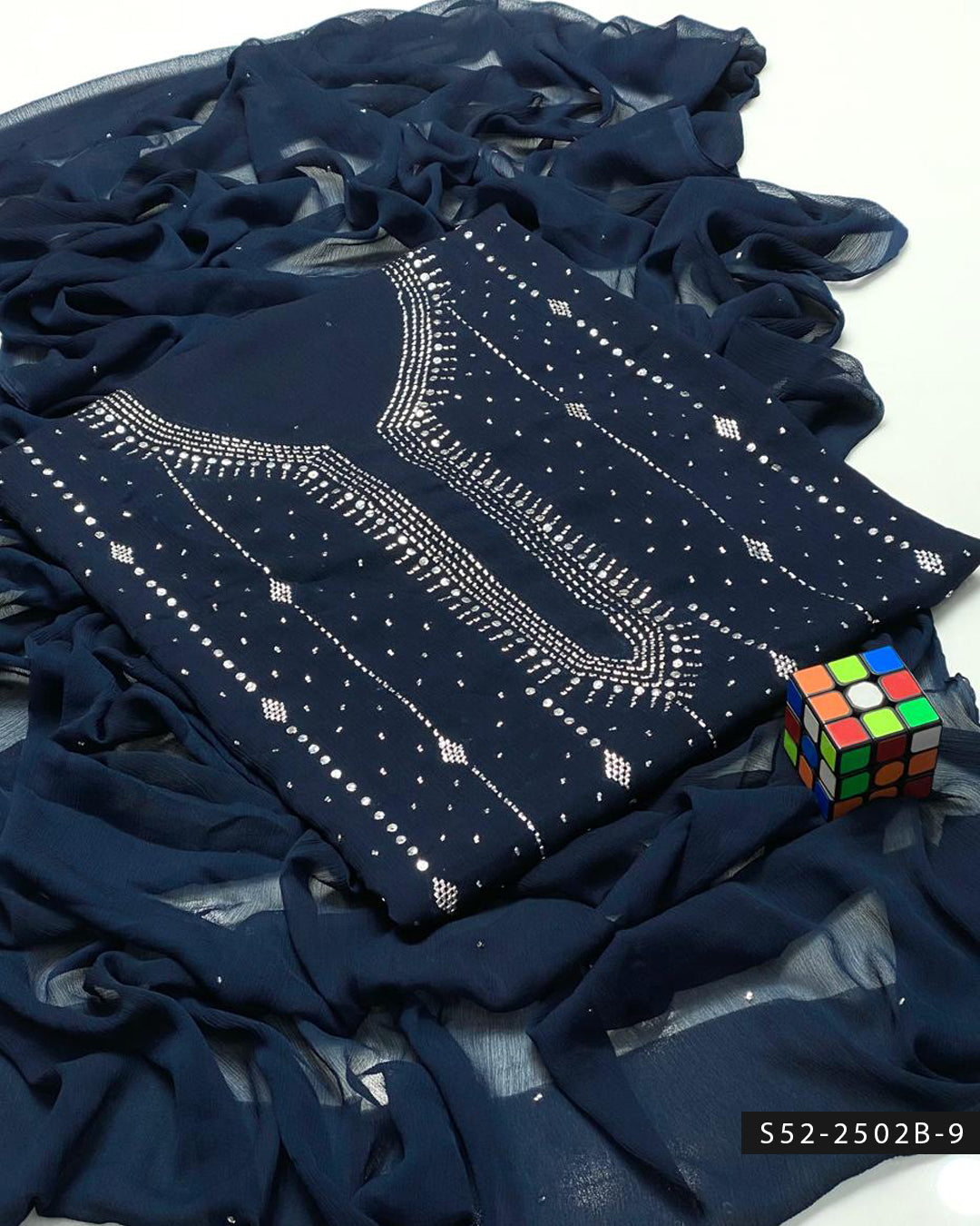 2PC Bamber Chiffon Mukesh Kamdani Dress – Barfi Design