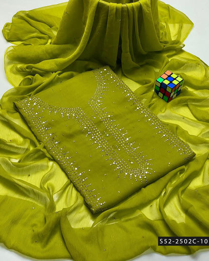 2PC Bamber Chiffon Mukesh Kamdani Dress – Festive Collection