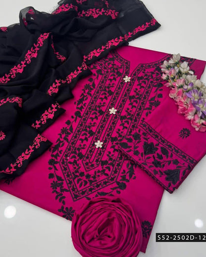 3PC Lawn Cotton Embroidered Dress – Festive Collection