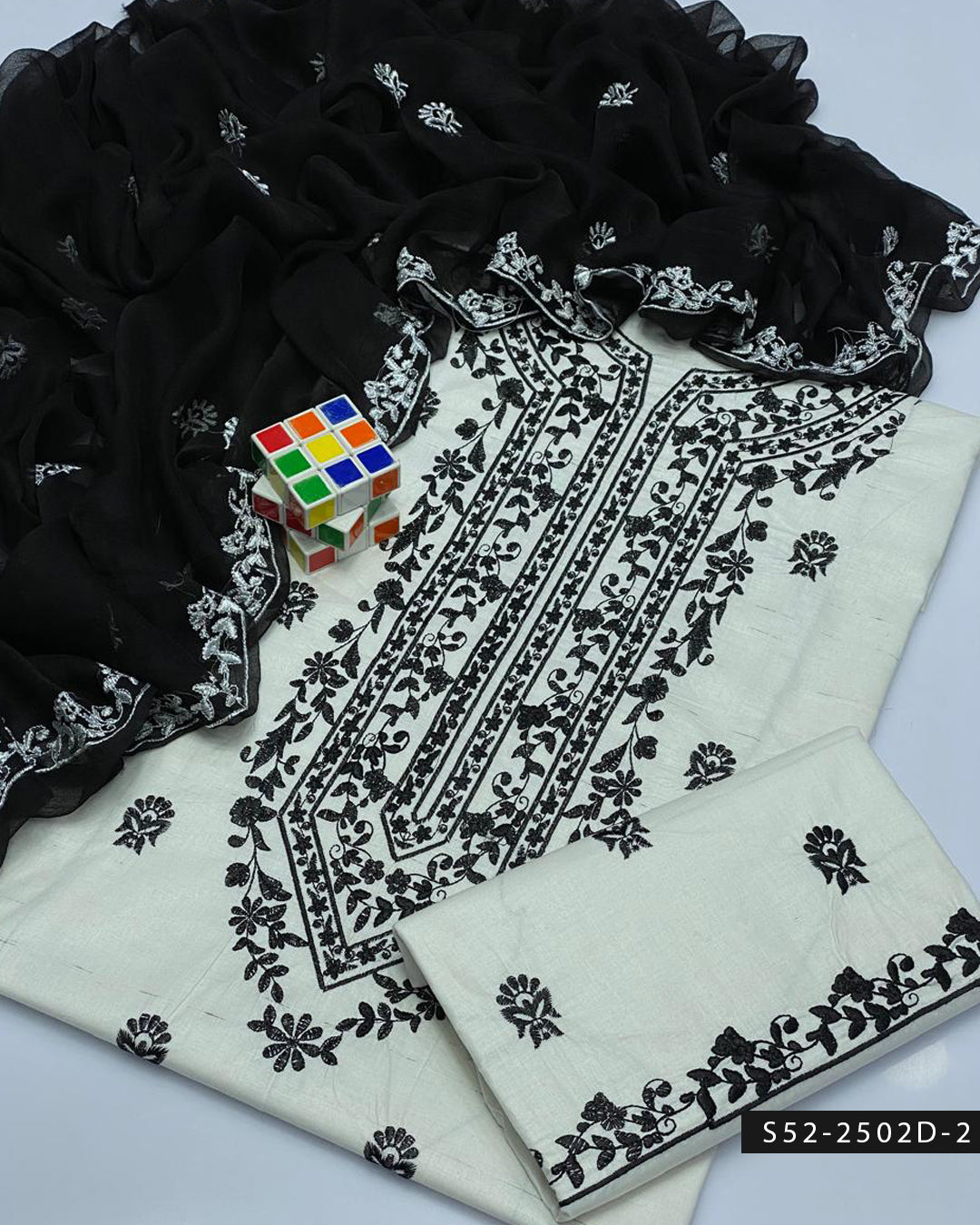 3PC Lawn Cotton Embroidered Dress – Festive Collection