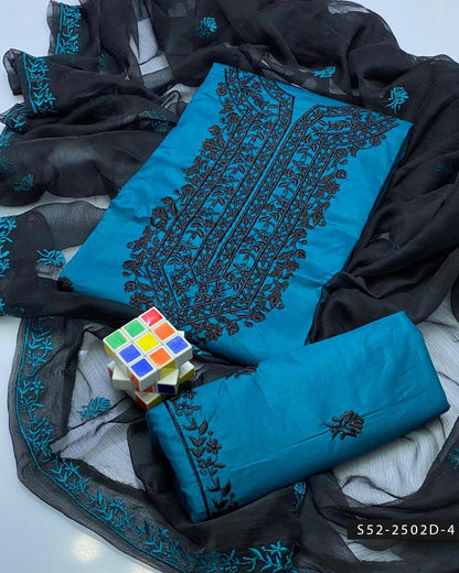 3PC Lawn Cotton Embroidered Dress – Festive Collection