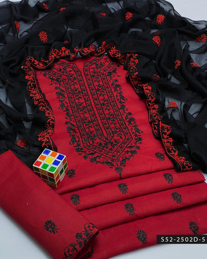 3PC Lawn Cotton Embroidered Dress – Festive Collection