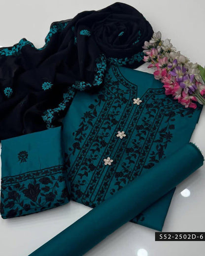 3PC Lawn Cotton Embroidered Dress – Festive Collection