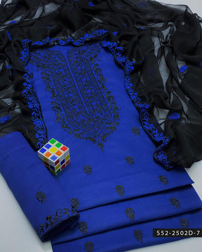 3PC Lawn Cotton Embroidered Dress – Festive Collection