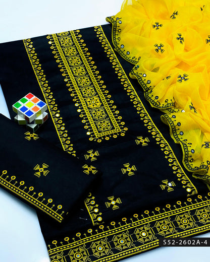 3PC Lawn Cotton 9MM Mirror Embroidered Dress – Cross Stitch Collection