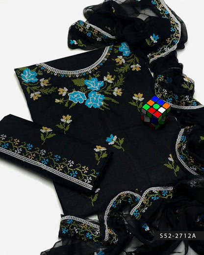 3 PC Unstitched Soft Cotton Dress Collection