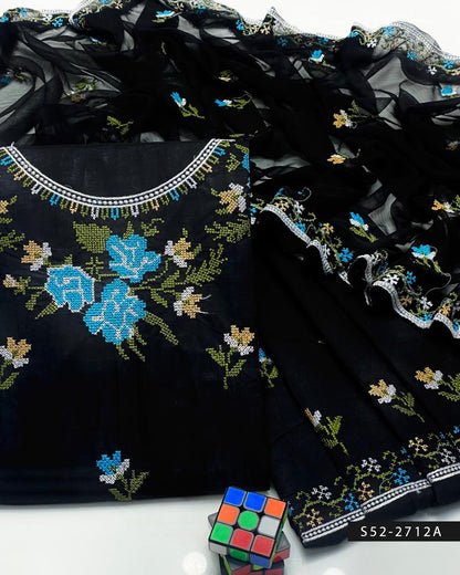 3 PC Unstitched Soft Cotton Dress Collection