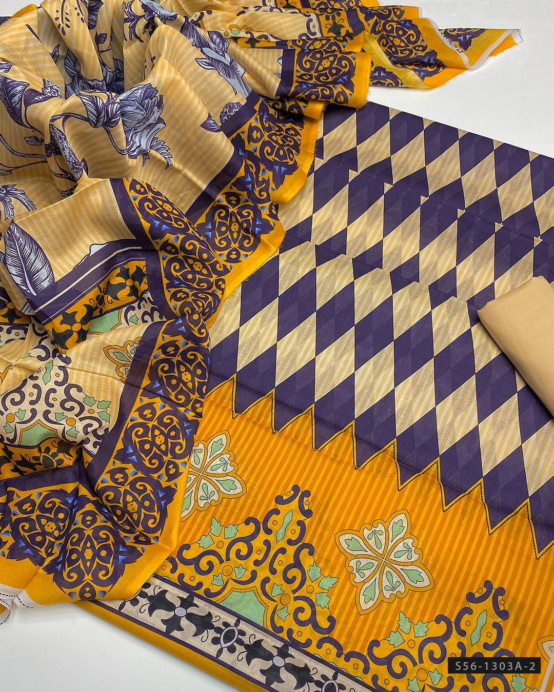 3 PC Unstitched Digital Print Lawn Dress Collection