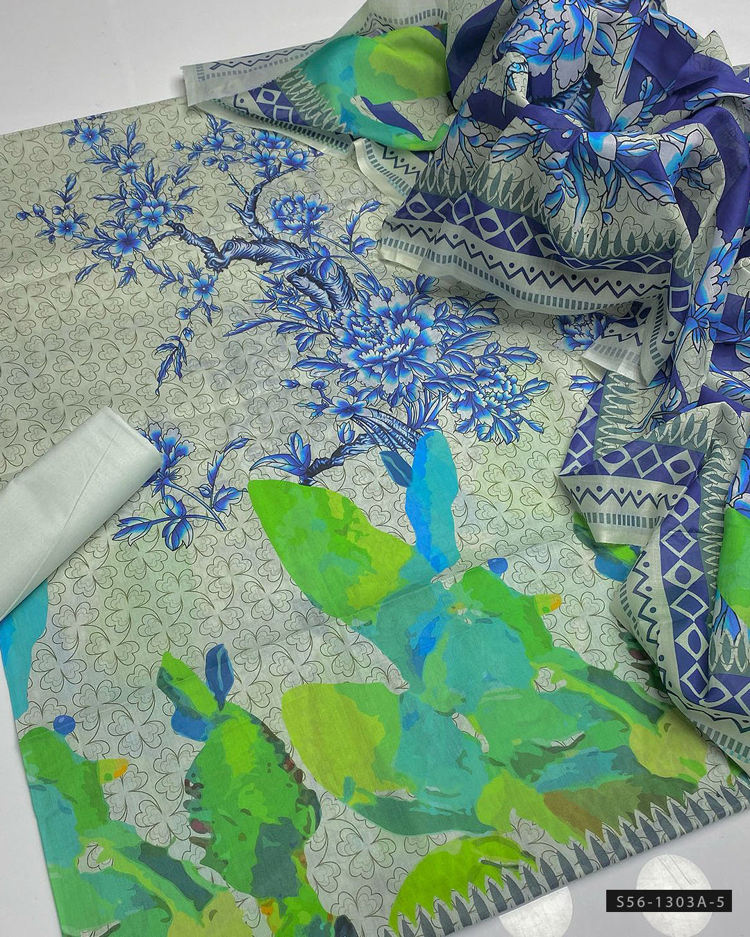 3 PC Unstitched Digital Print Lawn Dress Collection