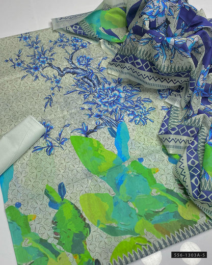 3 PC Unstitched Digital Print Lawn Dress Collection