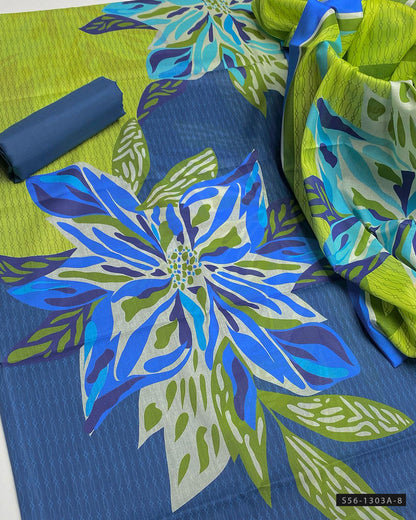 3 PC Unstitched Digital Print Lawn Dress Collection