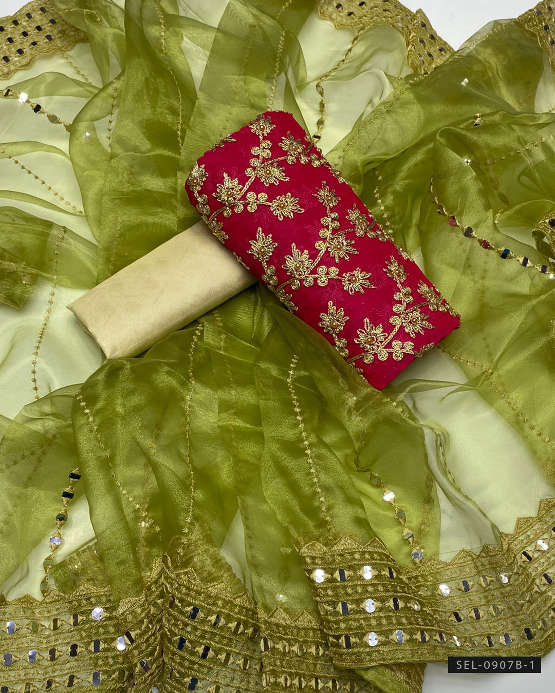 3 PC Unstitched Fancy Dress Collection