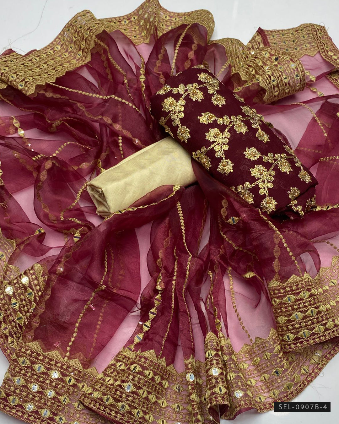 3 PC Unstitched Fancy Dress Collection