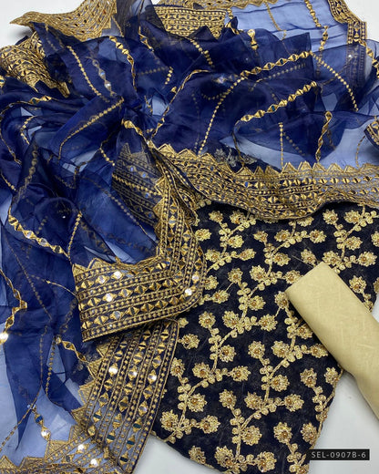 3 PC Unstitched Fancy Dress Collection