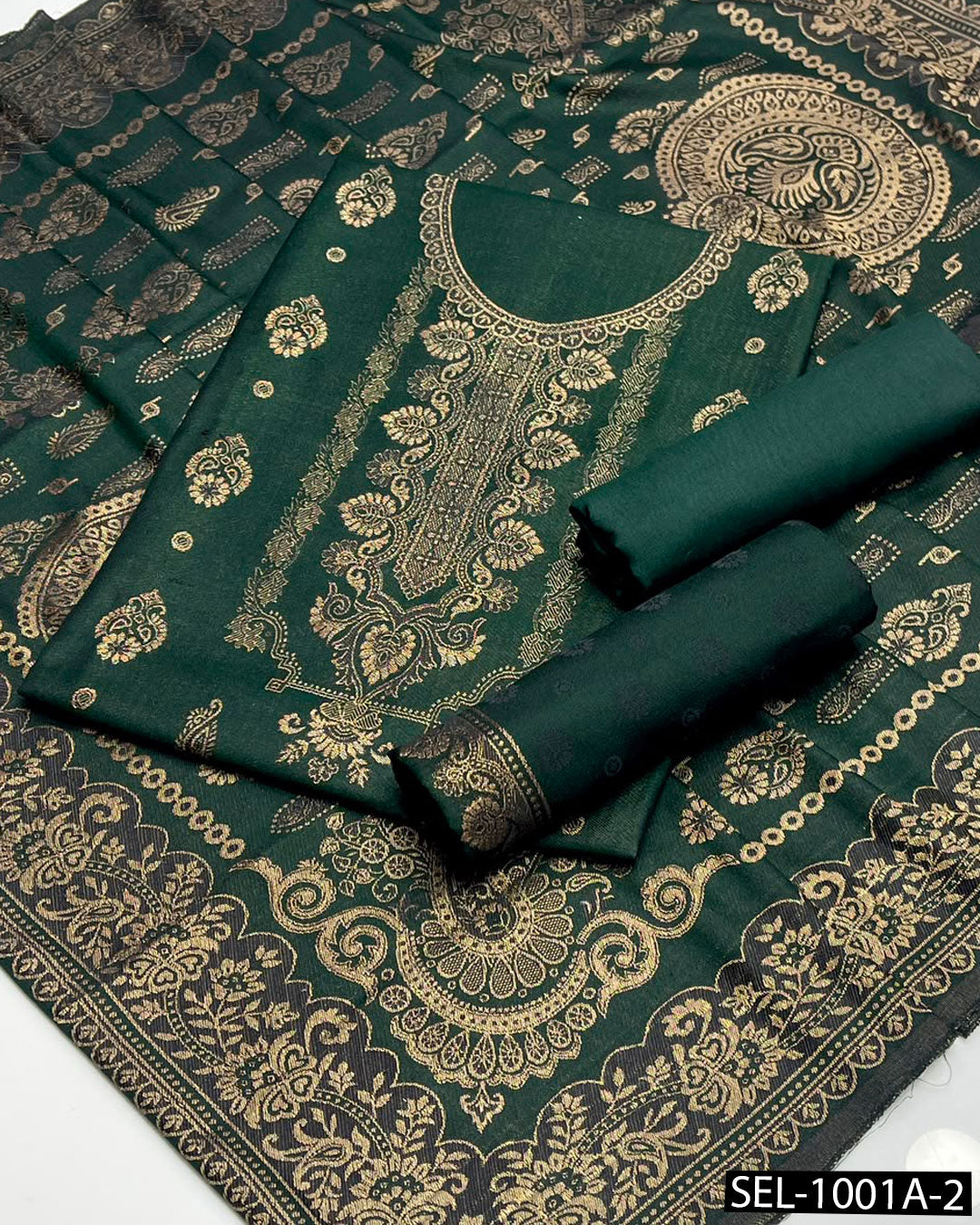 3 PC Acrylic Wool Jacquard Suit | Jacquard Shirt & Dupatta