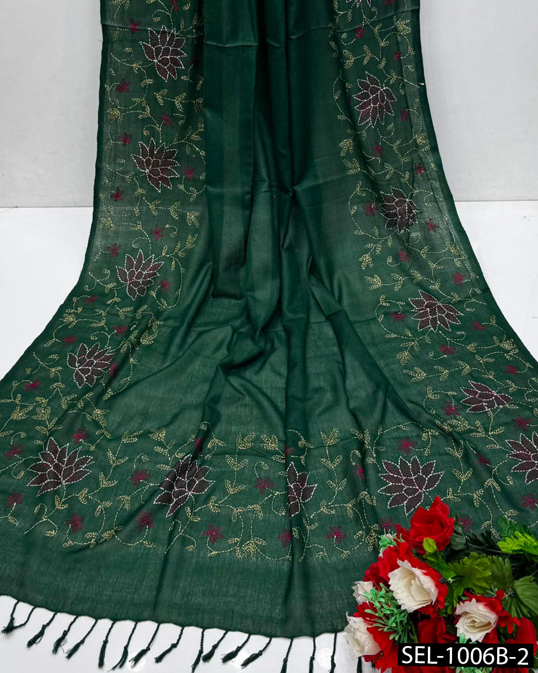 Multani Acrylic Wool Hand Embroidered Shawl