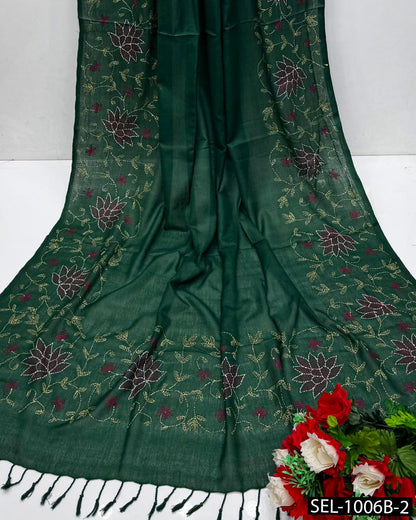 Multani Acrylic Wool Hand Embroidered Shawl
