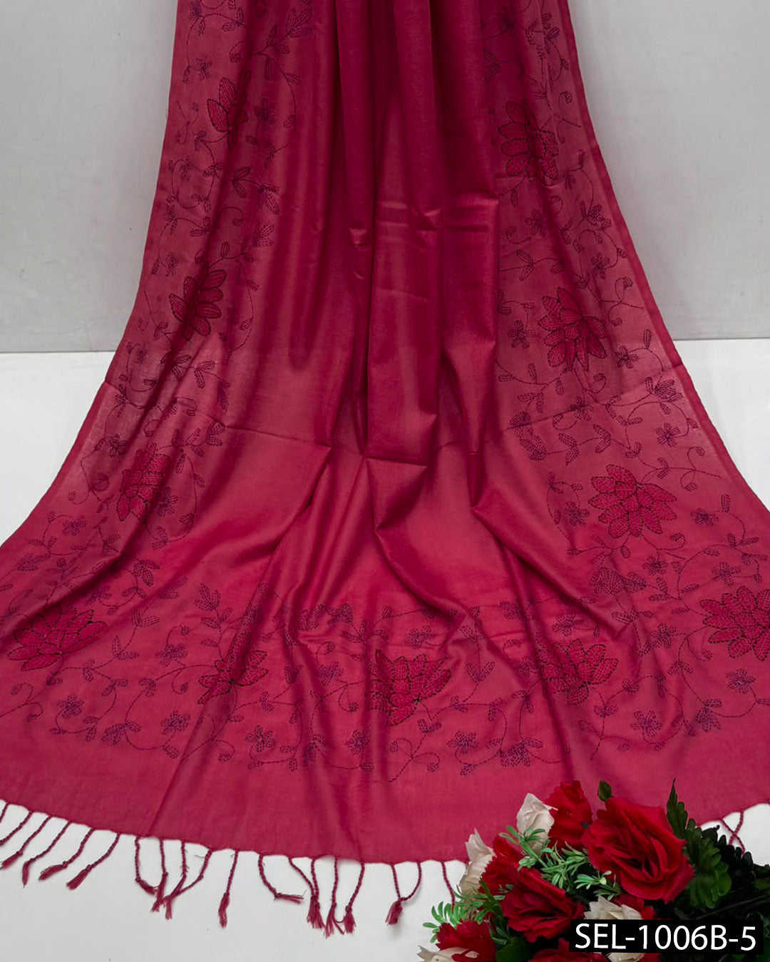Multani Acrylic Wool Hand Embroidered Shawl