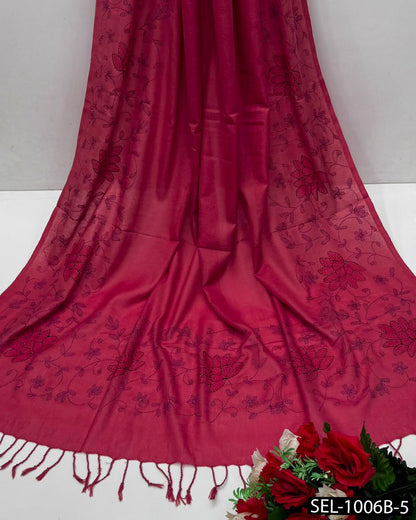 Multani Acrylic Wool Hand Embroidered Shawl