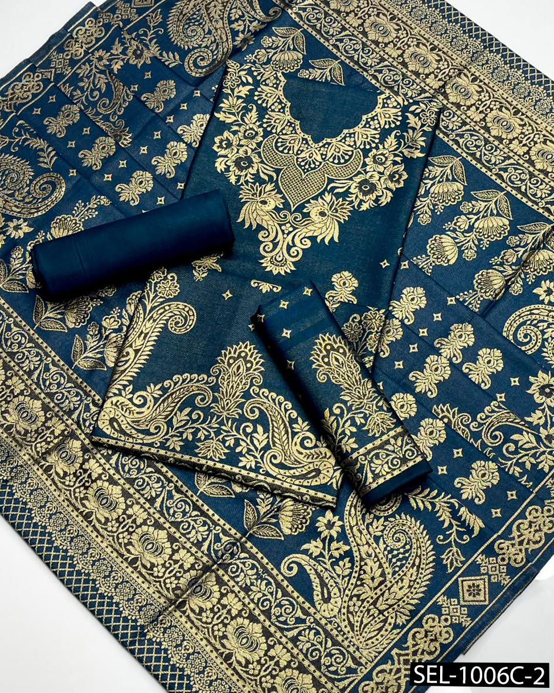 Acrylic Wool Jacquard 3-Piece Unstitched Winter Suit