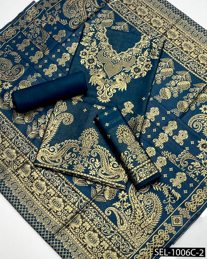 Acrylic Wool Jacquard 3-Piece Unstitched Winter Suit