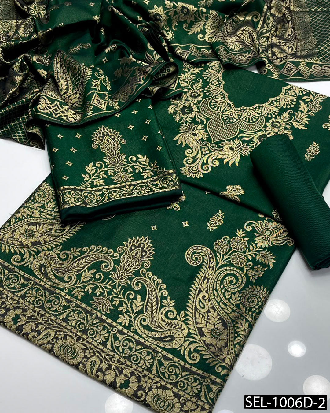 Acrylic Wool Jacquard 3-Piece Unstitched Winter Suit