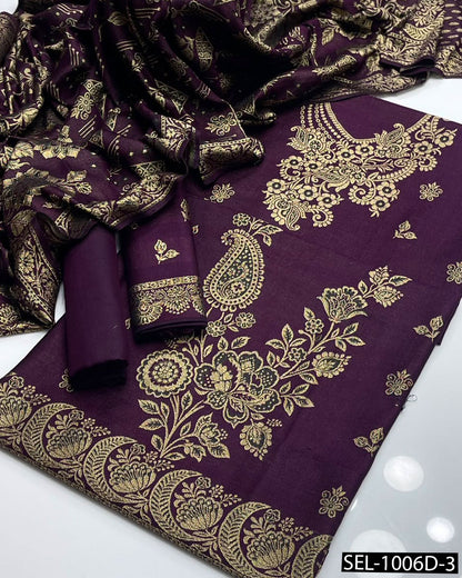 Acrylic Wool Jacquard 3-Piece Unstitched Winter Suit