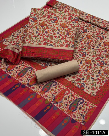 Kalamkaari Print Pure Pashmina Wool 3 PC