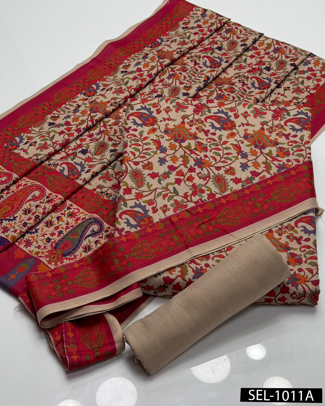 Kalamkaari Print Pure Pashmina Wool 3 PC