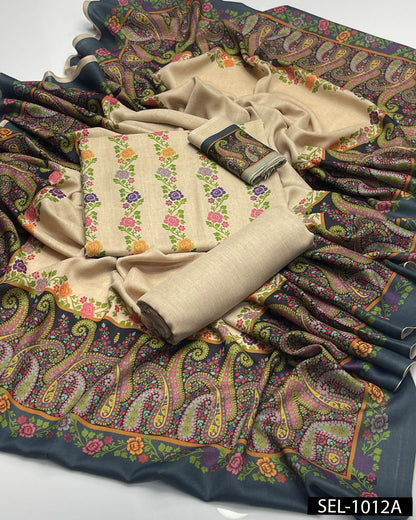 Kalamkaari Print Pure Pashmina Wool 3 PC