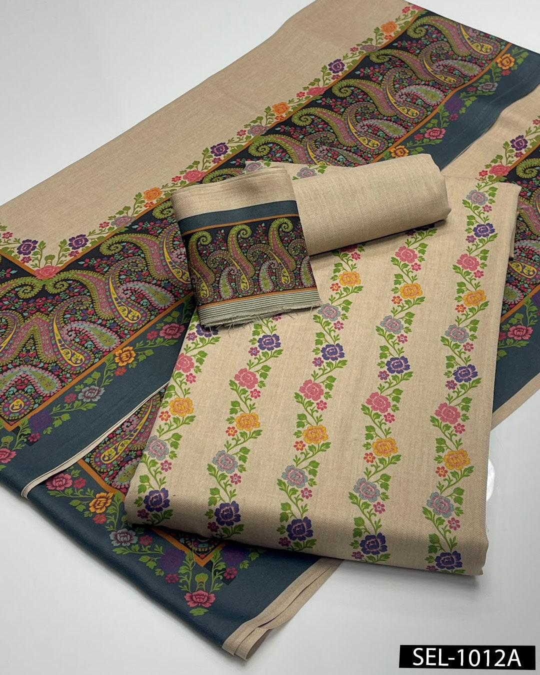 Kalamkaari Print Pure Pashmina Wool 3 PC